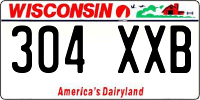 WI license plate 304XXB