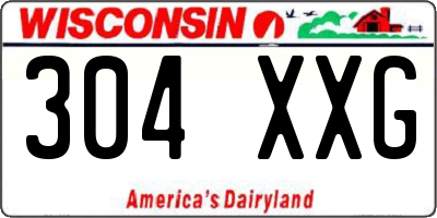 WI license plate 304XXG