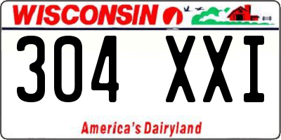 WI license plate 304XXI