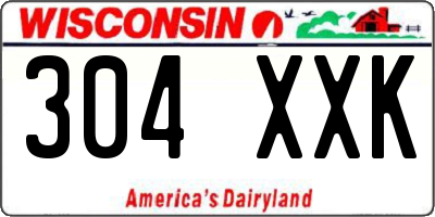 WI license plate 304XXK