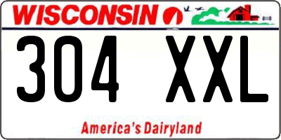 WI license plate 304XXL