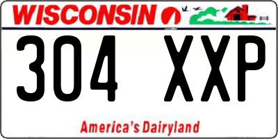 WI license plate 304XXP