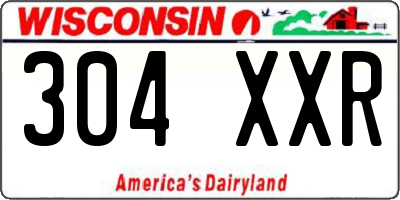 WI license plate 304XXR