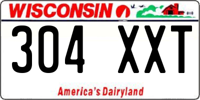 WI license plate 304XXT