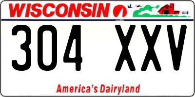 WI license plate 304XXV