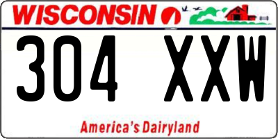 WI license plate 304XXW