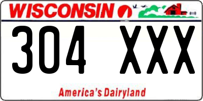 WI license plate 304XXX