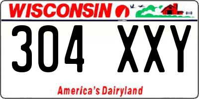 WI license plate 304XXY