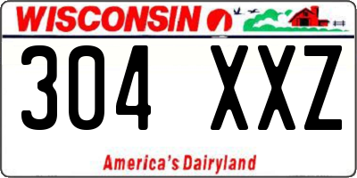 WI license plate 304XXZ