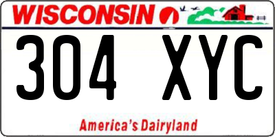 WI license plate 304XYC