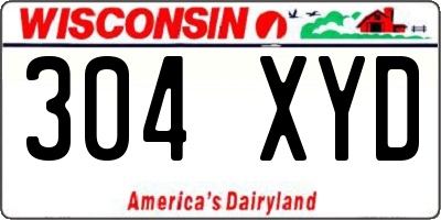 WI license plate 304XYD
