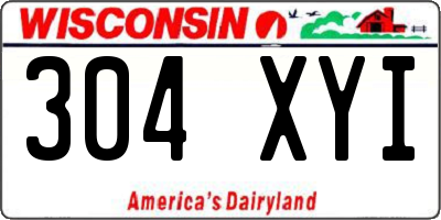 WI license plate 304XYI