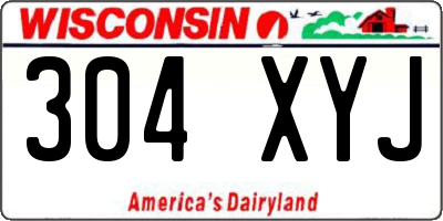 WI license plate 304XYJ