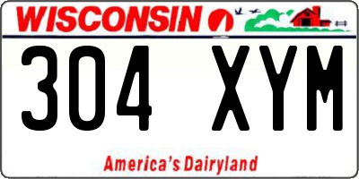 WI license plate 304XYM