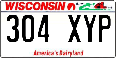 WI license plate 304XYP
