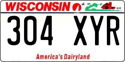 WI license plate 304XYR