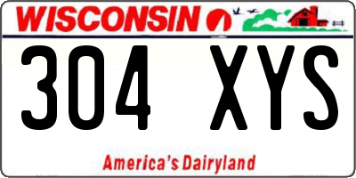 WI license plate 304XYS