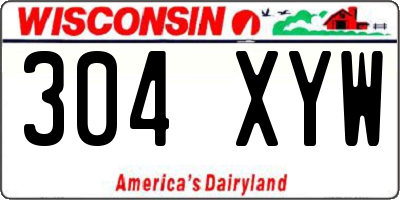 WI license plate 304XYW