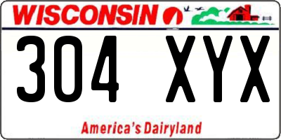 WI license plate 304XYX