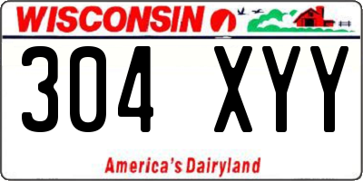 WI license plate 304XYY