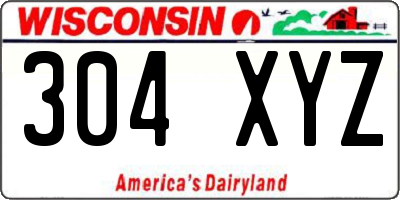 WI license plate 304XYZ