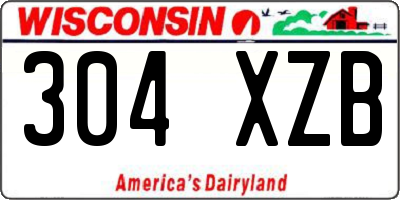 WI license plate 304XZB