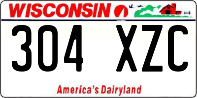 WI license plate 304XZC