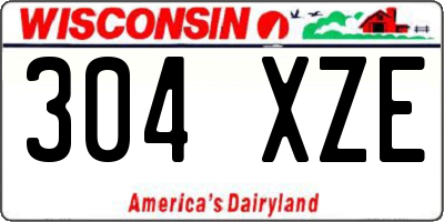 WI license plate 304XZE
