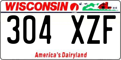 WI license plate 304XZF