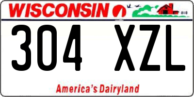WI license plate 304XZL
