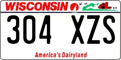 WI license plate 304XZS