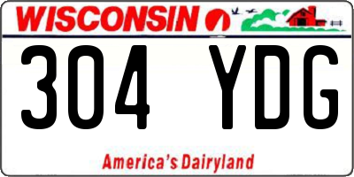 WI license plate 304YDG