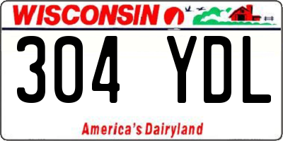 WI license plate 304YDL