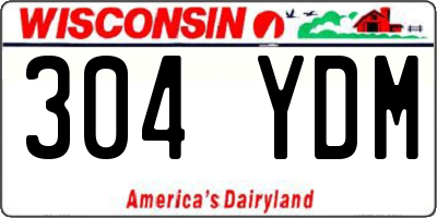 WI license plate 304YDM