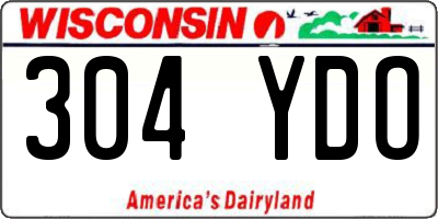 WI license plate 304YDO