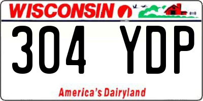 WI license plate 304YDP