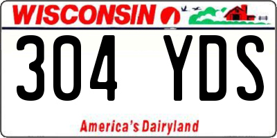 WI license plate 304YDS