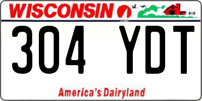 WI license plate 304YDT