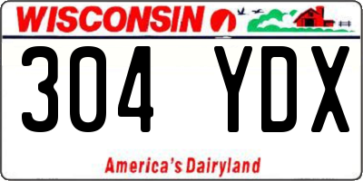 WI license plate 304YDX