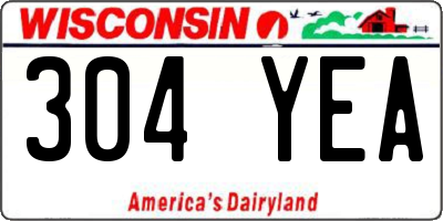 WI license plate 304YEA