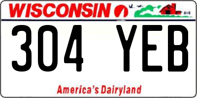 WI license plate 304YEB