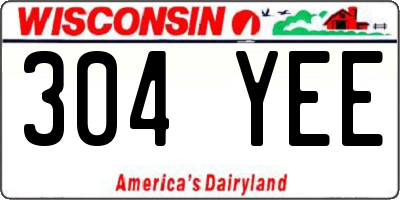WI license plate 304YEE