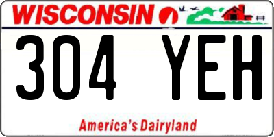 WI license plate 304YEH
