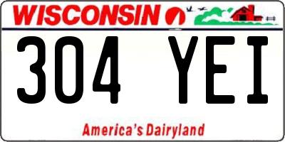 WI license plate 304YEI