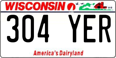 WI license plate 304YER