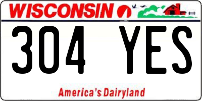 WI license plate 304YES