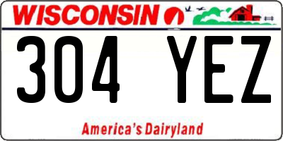 WI license plate 304YEZ