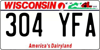 WI license plate 304YFA
