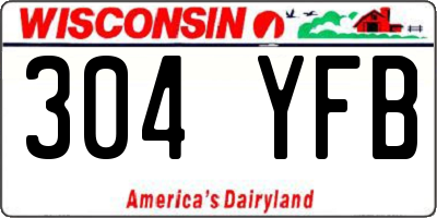 WI license plate 304YFB