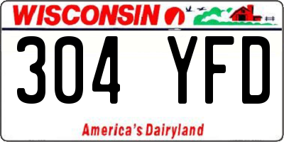 WI license plate 304YFD
